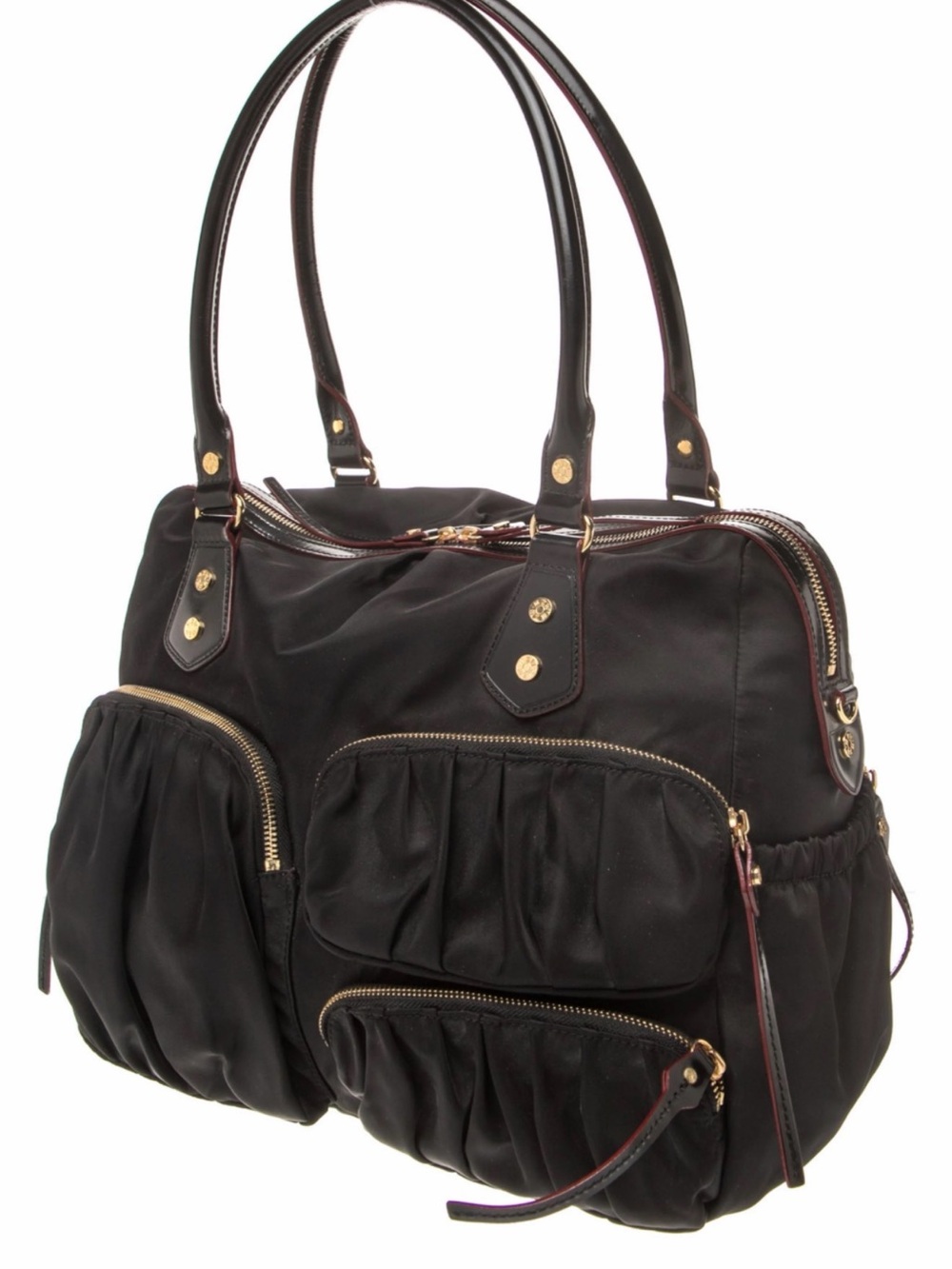 MZ Wallace Black Nylon Shoulder Bag with Gold Hardware